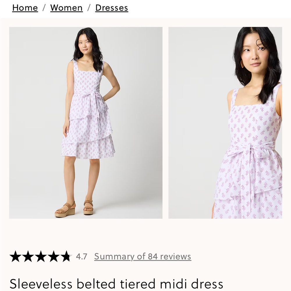 J. Crew Factory Lavender Patterned Dress